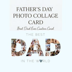Colagem de fotos de cartões personalizados para o Dia dos Pais | Cartão personalizado &quot;O Melhor Pai de Todos os Tempos&quot; | Presente para imprimir para ele, das crianças | Ideia de presente para o Dia dos Pais