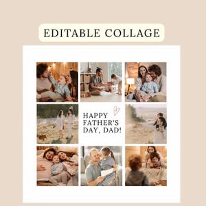 Colagem de fotos de cartões personalizados para o Dia dos Pais | Cartão personalizado &quot;O Melhor Pai de Todos os Tempos&quot; | Presente para imprimir para ele, das crianças | Ideia de presente para o Dia dos Pais
