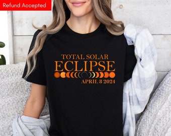 total solar eclipse shirt 2024, eclipse viewing tee, Celestial Event T-Shirt, women eclipse shirt, Cosmic Eclipse Shirt, April 8th shirt