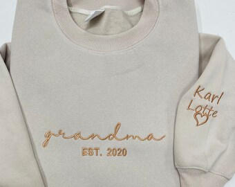 Sweat-shirt brodé personnalisé de grand-mère avec des noms d’enfants, cadeaux pour maman, cadeau de fête des mères, cadeaux de maman de fille, sweat à capuche Custom Daddy Est