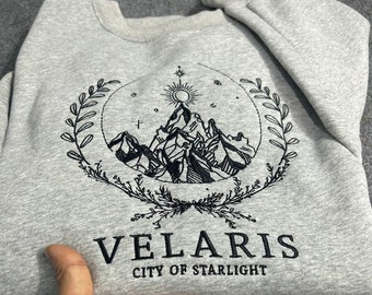 Sweat-shirt brodé Velaris, Chemise brodée Velaris City Of Starlight, Chemise The Night Court, pull SJM, City of Starlight, ACOTAR