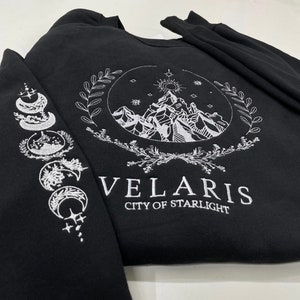 Sweat-shirt brodé Velaris, Chemise brodée Velaris City Of Starlight, Chemise The Night Court, pull SJM, City of Starlight, ACOTAR image 4