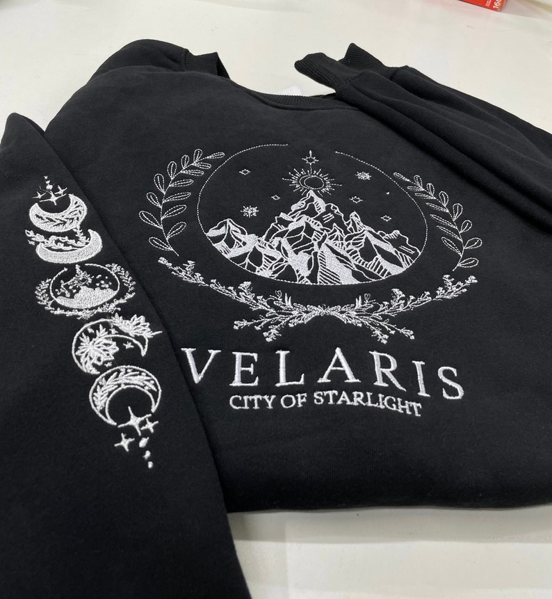 Sweat-shirt brodé Velaris, Chemise brodée Velaris City Of Starlight, Chemise The Night Court, pull SJM, City of Starlight, ACOTAR image 4