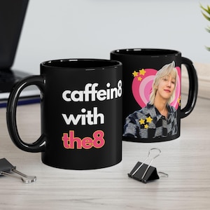 Tazza nera bionda di SVT The8 Minghao, tazza Kpop Y2K dei Seventeen Members, gadget del tour SVT 2025, idee regalo per i Carati, regalo di compleanno e gadget per i fan