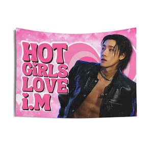 Monsta X IM Abs Hot Girls Concert Banner, Monsta X Kpop Flag, Monsta X Tour Merch, Gift Ideas for Monbebe, Birthday Gift & Concert Merch