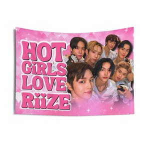 Riize Members Hot Girls Concert Banner, Siren Riize Kpop Flag, Riize Impossible Merch, Gift Ideas for BRiize, Birthday Gift & Concert Merch