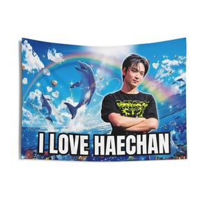 Nct Haechan Dolphin Meme Concert Banner, Nct 127 Tour 2025 Kpop Flag, Nct 127 Merch, Gift Idea for Czennie, Birthday Gift & Concert Merch