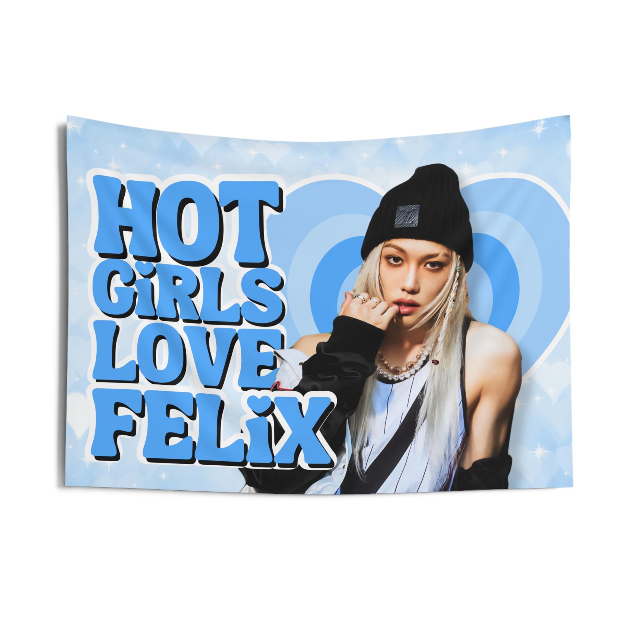 Skz Felix Long Blonde Hair Hot Girls Concert Flag Banner: Stray