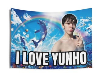 Ateez Yunho Pool Dolphin Meme-concertbanner, Ateez-leden Kpop-vlag, Ateez Tour 2025-merchandise, cadeau-idee Atiny, verjaardagscadeau en concertmerchandise