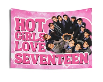Seventeen Right Here Hot Girls Concert Banner, Svt Members Kpop Flag, Svt Album Merch, Gift Ideas for Carats, Birthday Gift & Concert Merch