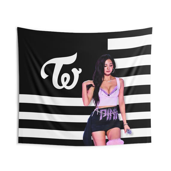 Twice Tzuyu Bra Fashion Show Black Concert Flag Banner: Once Kpop