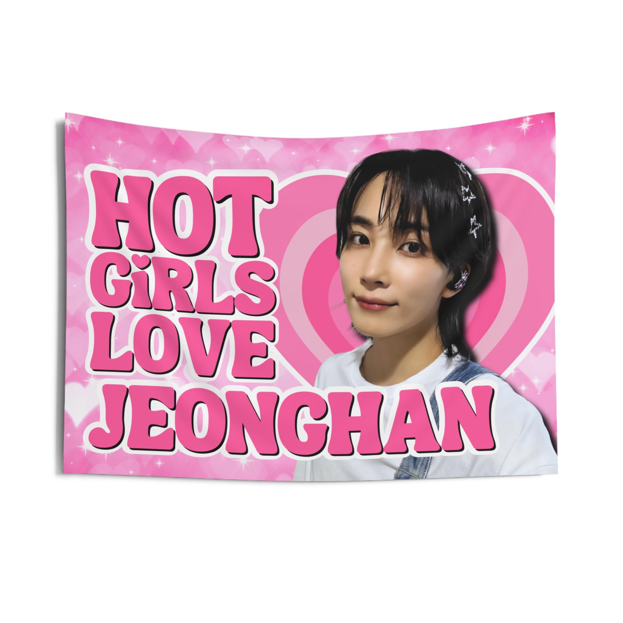 Svt Jeonghan Hot Girls Concert Banner, Seventeen Members Kpop Flag