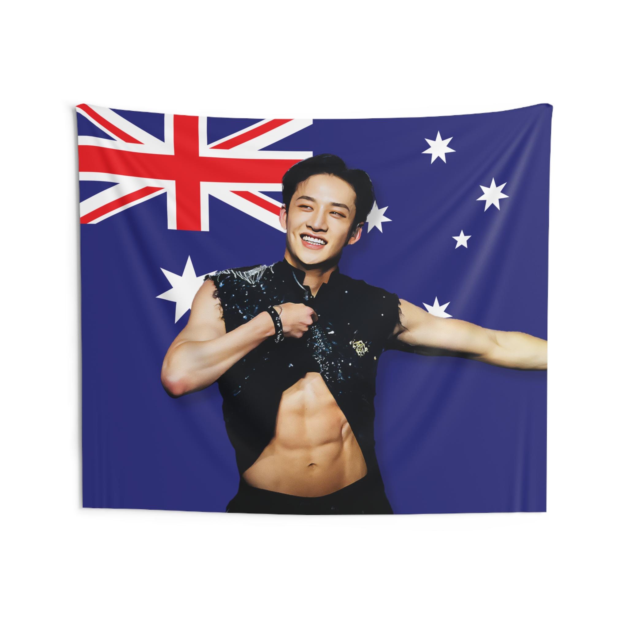 SKZ Bang Chan Abs Australia Flag Banner - Etsy