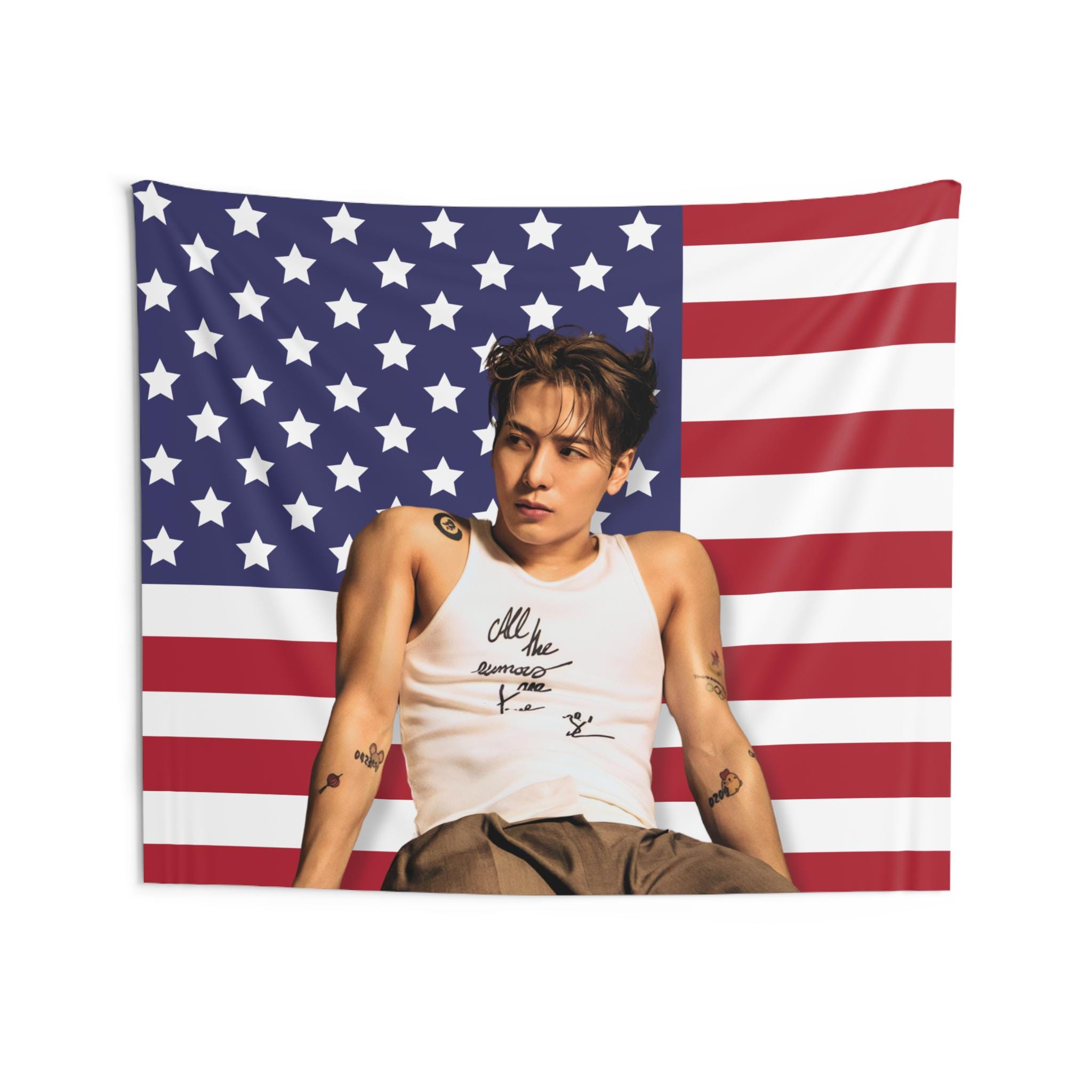 Got7 ジャクソン ホワイト Tシャツ アメリカ国旗バナー、Got7 メンバー Kpop 旗、Got7 ツアー 2025 グッズ、Ahgase  ギフトアイデア、誕生日プレゼント＆コンサートグッズ - Etsy 日本, image size:2048x2048