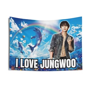 Nct 127 Jungwoo Abs Dolphin Meme Banner, Nct 127 Kpop Flag, Nct 127 Tour 2025 Merch, Gift Ideas for Czennie, Birthday Gift & Concert Merch