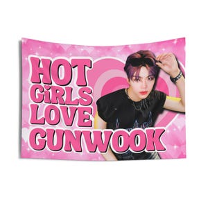 Zb1 Gunwook Hot Girls Concert Banner, ZeroBaseOne Members Kpop Flag, Zb1 Tour Merch, Gift Ideas for Zerose Birthday Gift & Concert Merch