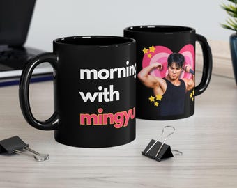 SVT Mingyu Biceps Black Mug, Seventeen Members Y2k Kpop Mug, Seventeen Tour 2024 Merch, Gift Ideas for Carats, Birthday Gift & Fan Merch