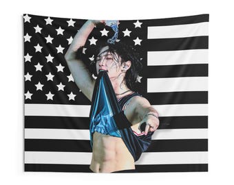 Skz Felix Abs America Flag, Stray Kids Members Custom Kpop Flag