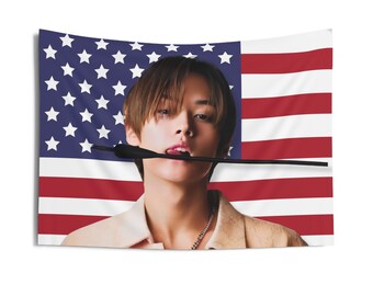 Bannière du drapeau américain Skz Lee Know Arrow,