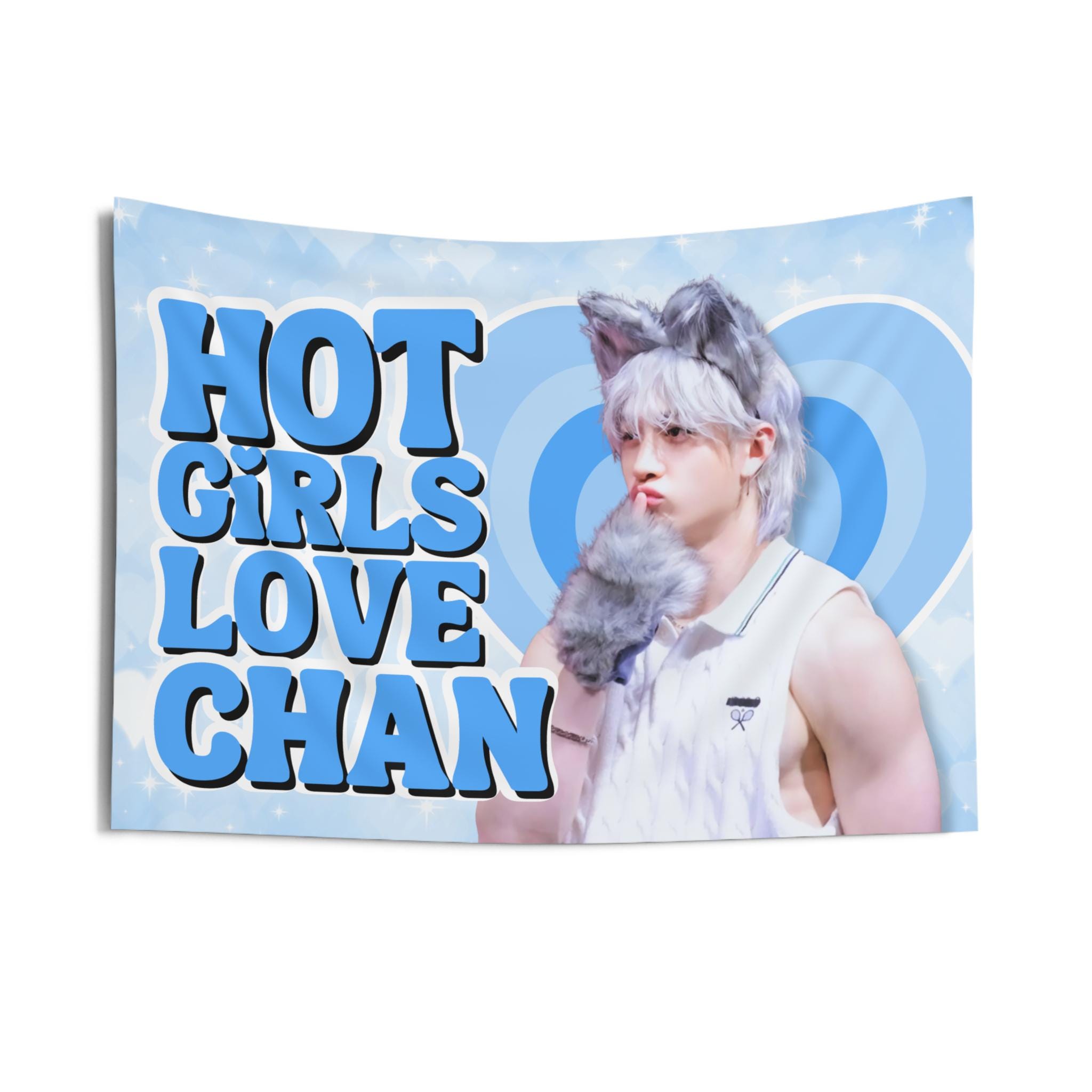 Skz Bang Chan Wolf Ears Hot Girls Concert Flag Banner: Stray Kids