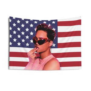 Exo Kai Cream Soda America Flag Banner, Exo Members Kpop Flag, Exo 2024 Merch, Gift Ideas for Exo-l Birthday Gift & Concert Merch