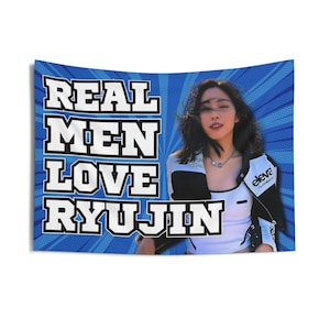 Itzy Ryujin Real Men Concert Banner, Itzy Members Kpop Flag, Itzy Tour 2025 Merch, Gift Ideas for Midzy, Birthday Gift & Concert Merch