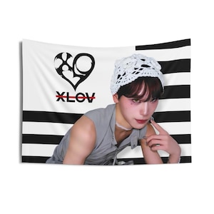 Xlov Haru Beanie Cute Concert Flag Banner, Xlov Members Kpop Flag, Xlov 2025 Tour Merch, Gift Ideas Evol, Birthday Gift & Concert Merch