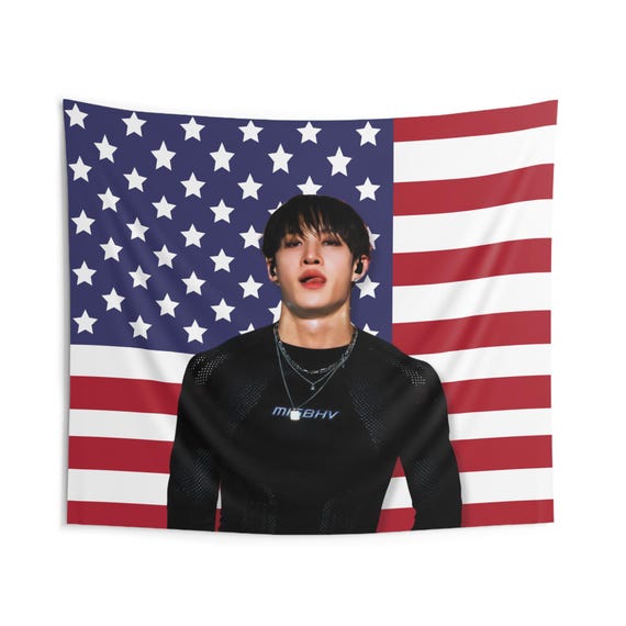 Skz Bang Chan Dominate America Flag Banner, Ate Stray Kids