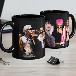 Ateez Mingi Black Mug, Ateez Mingi Kpop Mug, Ateez Tour 2025 Merch, Gift Ideas for Atiny, Birthday Gift & Fan Merch (11oz, 15oz)
