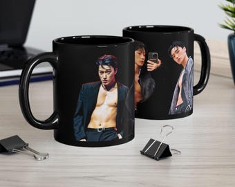 Ateez San Abs Black Mug, Ateez San Sexy Kpop Mug, Ateez World Tour 2025 Merch, Gift Ideas for Atiny, Birthday Gift & Fan Merch (11oz, 15oz)