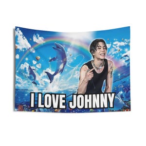 Nct Johhny Dolphin Meme Concert Banner, Nct 127 Tour 2025 Kpop Flag, Nct 127 Merch, Gift Idea for Czennie, Birthday Gift & Concert Merch