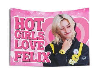SKZ Felix Hot Girls Concert Banner, Stray Kids Members Kpop Flag