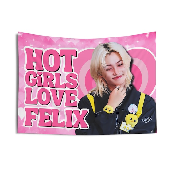 SKZ Felix Hot Girls Concert Banner, Stray Kids Members Kpop Flag
