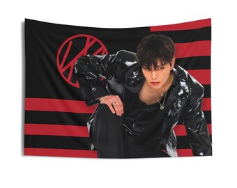 Blouson en cuir Skz Seungmin, bannière de concert : les enfants errants restent pour la tournée de concerts Kpop, produits dérivés et cadeaux 2026