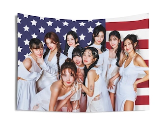 Twice Members Photoshoot America Flag, Twice Album Kpop Flag, Twice Tour 2024 Merch, Gift Ideas for Once, Birthday Gift & Concert Merch