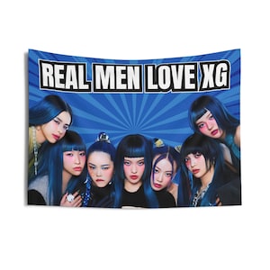 XG Members Real Men Concert Banner, XG Members Kpop Flag, XG World Tour 2025 Merch, Gift Ideas for Alphaz, Birthday Gift & Concert Merch