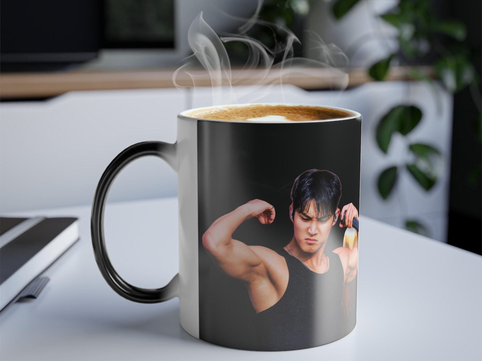 Seventeen Mingyu Biceps Color Morphing Mug, Svt Mingyu Kpop Mug, Ateez Members Merch, Gift Ideas for Atiny, Birthday Gift & Fan Merch 11oz