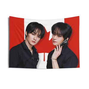 Skz Lee Know Photoshoot Canada Flag, Stray Kids 2024 Kpop Flag, Stray Kids Members Merch, Gift Idea for Stays, Birthday Gift & Concert Merch