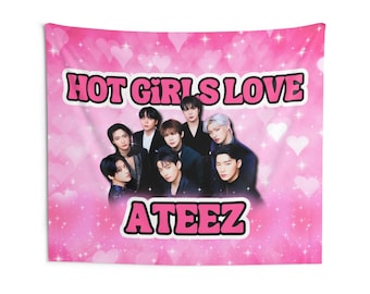 Ateez Birthday Hot Girls Concert Banner, Ateez Members Kpop Flag