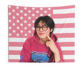 Stray Kids IN Pink Hoodie America Flag, Skz in Jeongin Kpop Flag