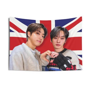 STRAY KIDS Minsung Han Lee Know Uk Flag, Skz Members Kpop Flag, StrayKids Tour 2024 Merch, Gift Ideas STAYS, Birthday Gift & Concert Merch