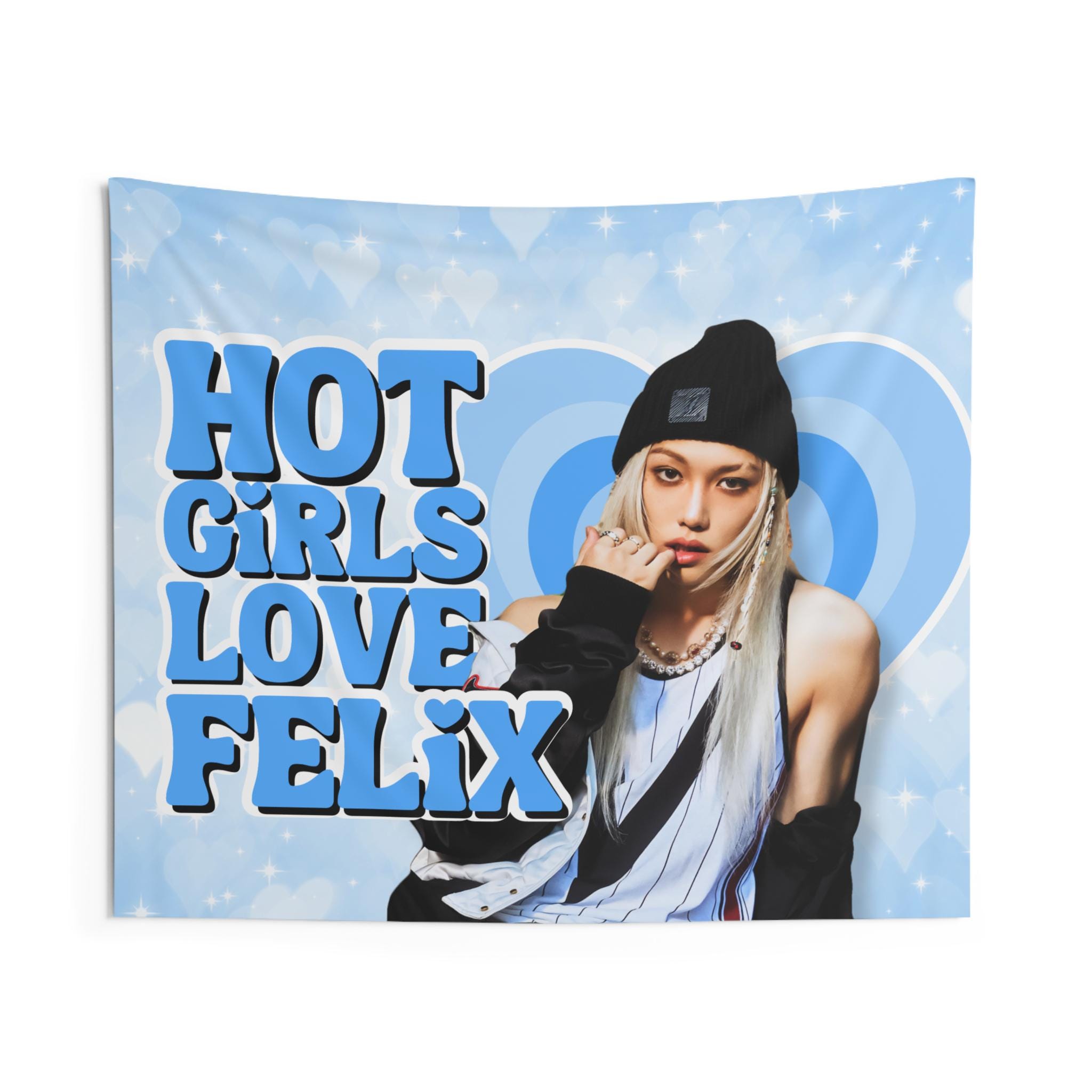 Skz Felix Long Blonde Hair Hot Girls Concert Flag Banner: Stray