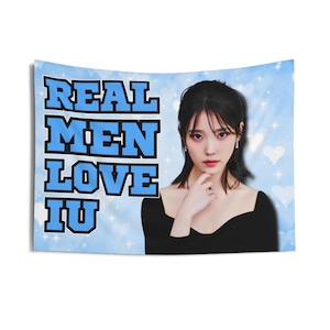 Kpop IU Real Men Concert Banner, Kdrama IU Kpop Flag, Kpop IU Tour 2025 Merch, Gift Ideas for Uena Fanboys, Birthday Gift & Concert Merch