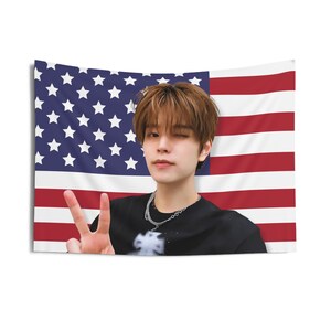 Stray Kids Seungmin Peace America Flag, Skz Members Kpop Flag, Stray Kids Tour 2024 Merch, Gift Ideas Stays, Birthday Gift & Concert Merch