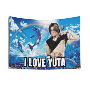 Nct Yuta Dolphin Meme Concert Banner, Nct 127 Tour 2025 Custom Kpop Flag, Nct 127 Merch, Gift Idea Czennie, Birthday Gift & Concert Merch