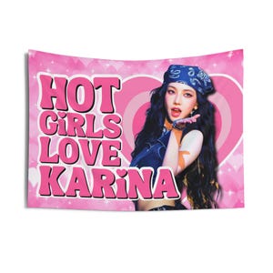 Aespa Karina Hot Girls Concert Banner, Armageddon Aespa Kpop Flag, Supernova Aespa Merch, Gift Ideas for MY, Birthday Gift & Concert Merch