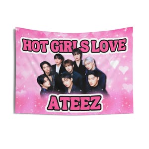Ateez Birthday Hot Girls Concert Banner, Ateez Members  Kpop Flag, Ateez Tour Merch, Gift Ideas for Atiny, Birthday Gift & Concert Merch