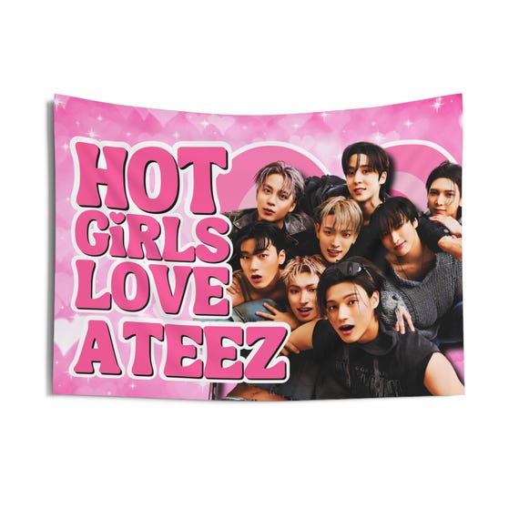 Ateez Members Hot Girls Concert Banner, Ateez Ot8 Photo Kpop Flag