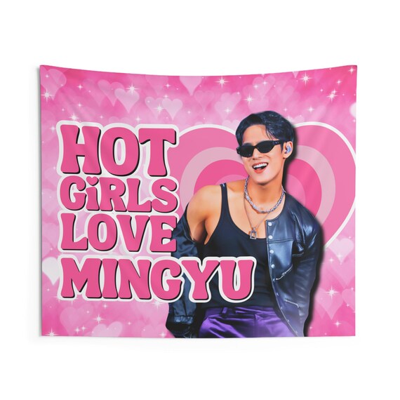 Svt Mingyu Hot Girls Concert Banner, Seventeen Members Kpop Flag