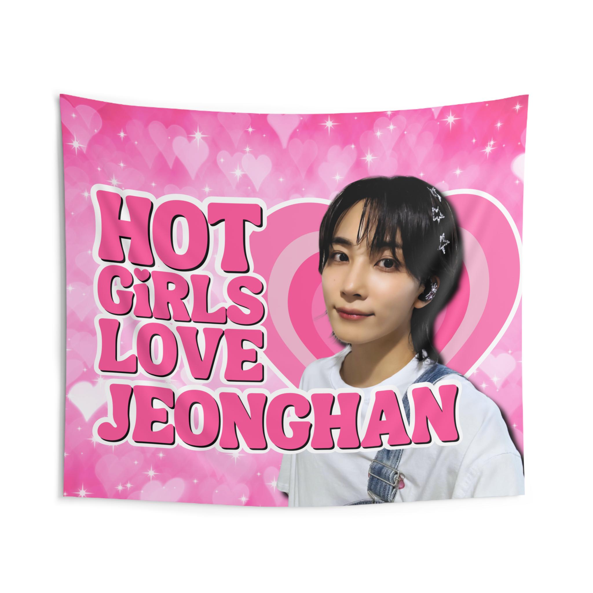 Svt Jeonghan Hot Girls Concert Banner, Seventeen Members Kpop Flag